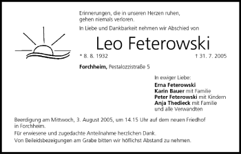 Anzeige von Leo Feterowski von MGO