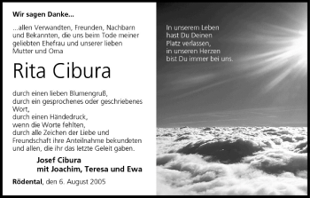 Anzeige von Rita Cibura von MGO