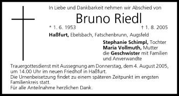 Anzeige von Bruno Riedl von MGO