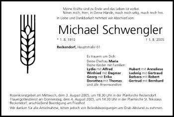 Anzeige von Michael Schwengler von MGO