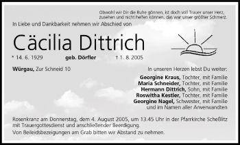 Anzeige von Cäcilia Dittrich von MGO
