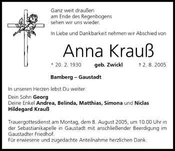 Anzeige von Anna Krauß von MGO
