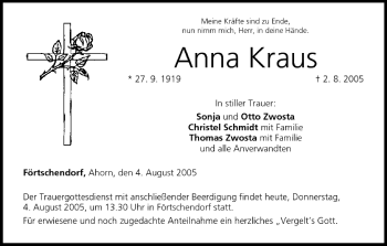 Anzeige von Anna Kraus von MGO