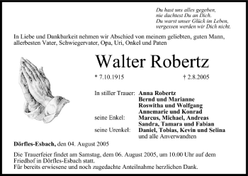 Anzeige von Walter Robertz von MGO