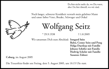 Anzeige von Wolfgang Seitz von MGO