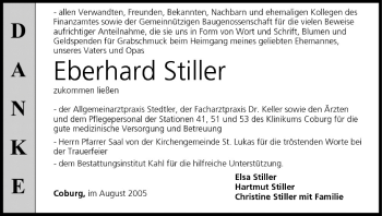 Anzeige von Eberhard Stiller von MGO
