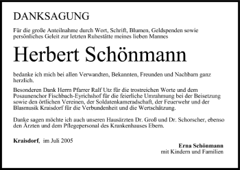 Anzeige von Herbert Schönmann von MGO