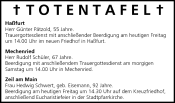 Anzeige von Totentafel vom 05.08.2005 von MGO