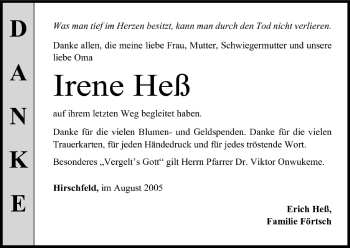 Anzeige von Irene Heß von MGO