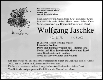 Anzeige von Wolfgang Jaschke von MGO