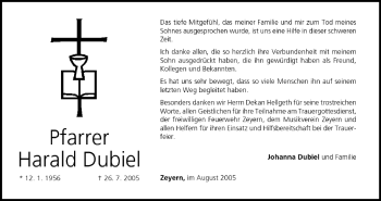 Anzeige von Harald Dubiel von MGO