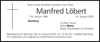 Anzeige von Manfred Löbert von MGO