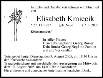 Anzeige von Elisabeth Kmiecik von MGO