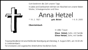Anzeige von Anna Hetzel von MGO