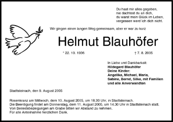 Anzeige von Helmut Blauhöfer von MGO