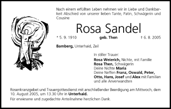 Anzeige von Rosa Sandel von MGO