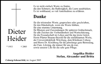Anzeige von Dieter Heider von MGO