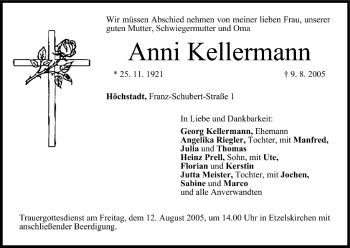 Anzeige von Anni Kellermann von MGO