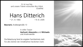 Anzeige von Hans Ditterich von MGO