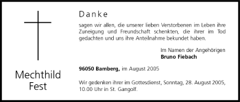 Anzeige von Mechthild Fest von MGO