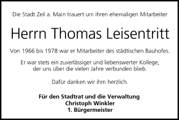 Anzeige von Thomas Leisentritt von MGO