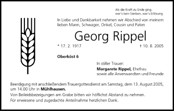Anzeige von Georg Rippel von MGO