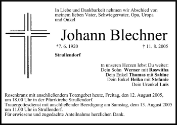 Anzeige von Johann Blechner von MGO