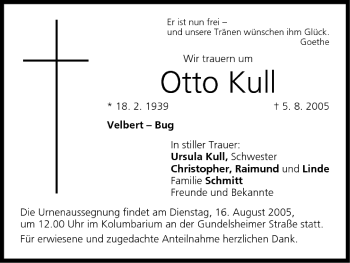 Anzeige von Otto Kull von MGO