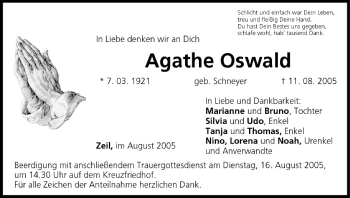 Anzeige von Agathe Oswald von MGO