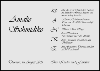 Anzeige von Amalie Schmidtke von MGO