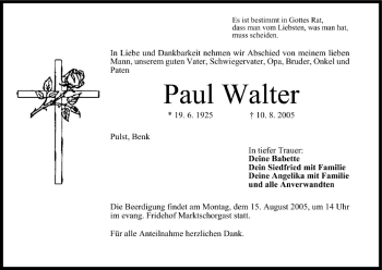 Anzeige von Paul Walter von MGO