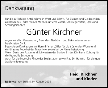 Anzeige von Günter Kirchner von MGO