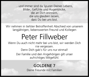 Anzeige von Peter Fillweber von MGO