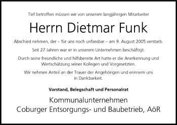 Anzeige von Dietmar Funk von MGO