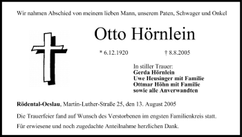 Anzeige von Otto Hörnlein von MGO