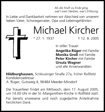 Anzeige von Michael Kircher von MGO