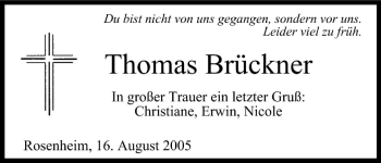 Anzeige von Thomas Brückner von MGO