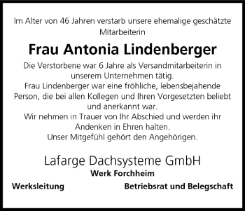 Anzeige von Antonia Lindenberger von MGO