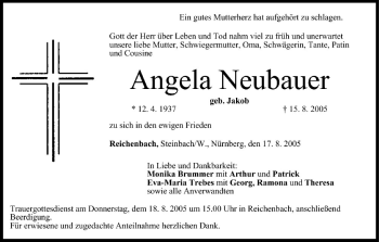 Anzeige von Angela Neubauer von MGO