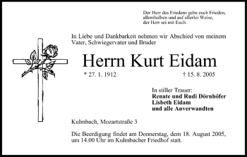 Anzeige von Kurt Eidam von MGO