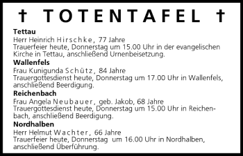 Anzeige von Totentafel vom 18.08.2005 von MGO