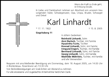 Anzeige von Karl Linhardt von MGO