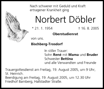 Anzeige von Norbert Döbler von MGO
