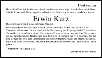 Anzeige von Erwin Kurz von MGO