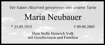 Anzeige von Maria Neubauer von MGO