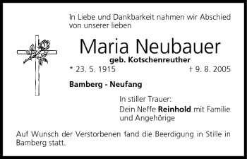 Anzeige von Maria Neubauer von MGO