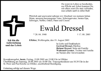 Anzeige von Ewald Dressel von MGO