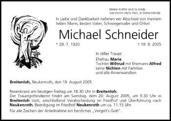 Anzeige von Michael Schneider von MGO