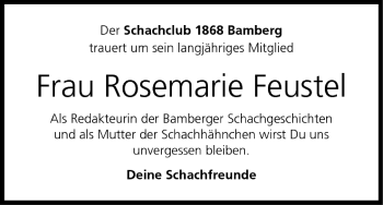 Anzeige von Rosemarie Feustel von MGO