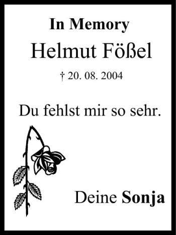 Anzeige von Helmut Fößel von MGO